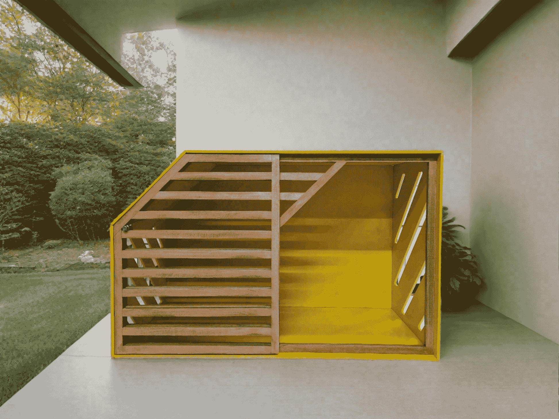 Vibrant Yellow Dog House - Cozy Home for Your Furry Friend - Image 3