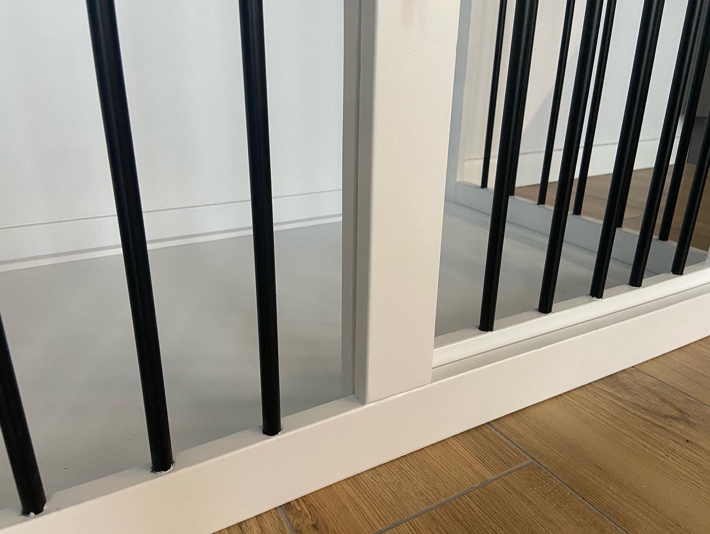 Safe and Elegant Black+White Dog Crate Furniture with Sliding Door - Image 6