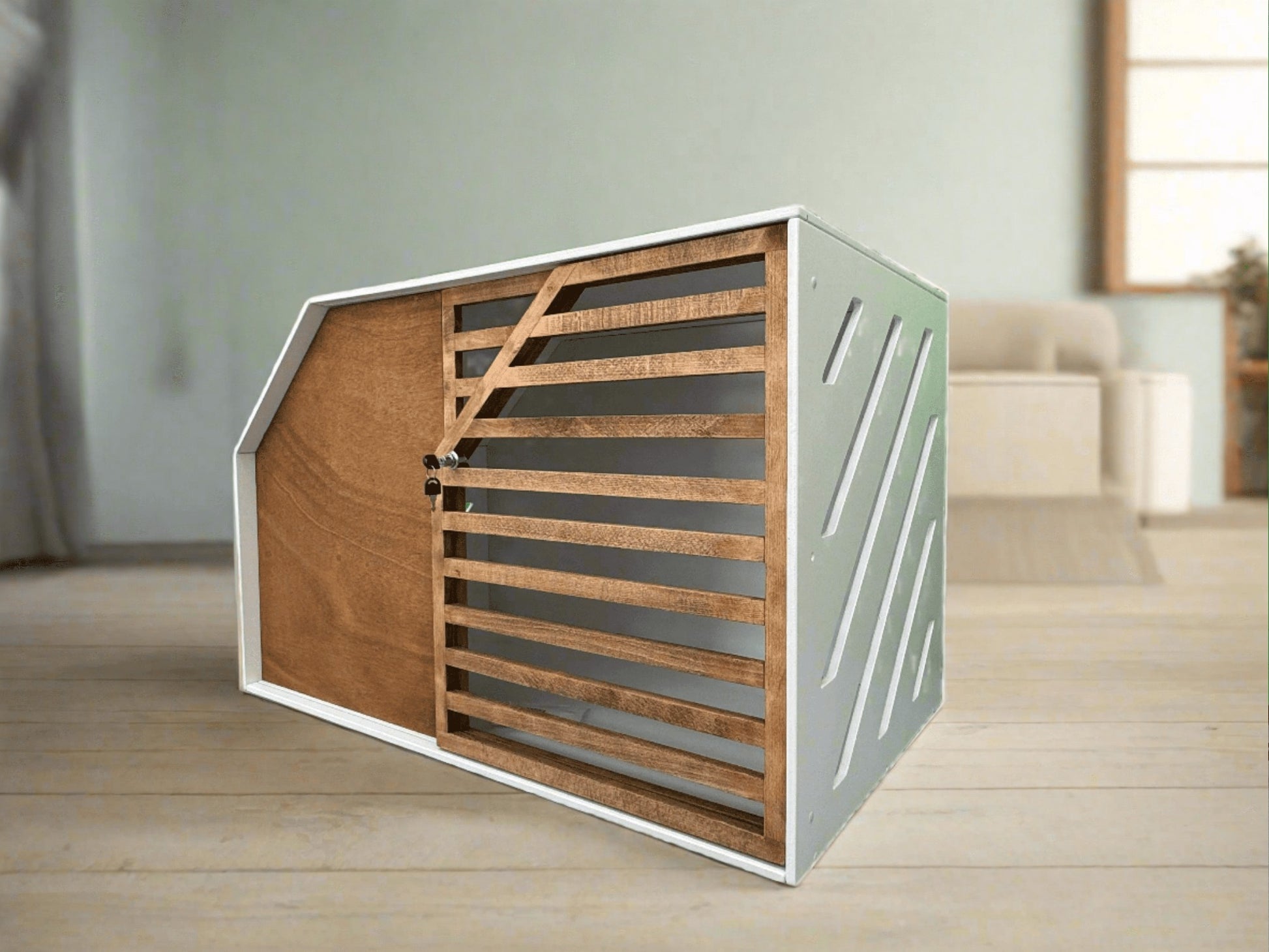 Handcrafted Personalized Dog Crate in Wooden Design - Image 15