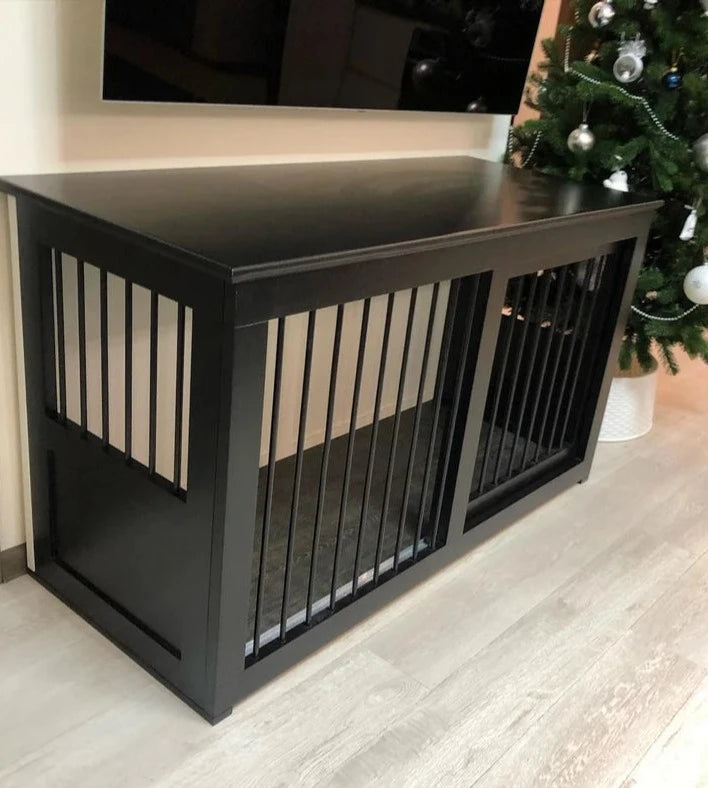 Handmade Black Dog Crate Furniture: Elegant Design, Comfortable and Safe Haven - Image 4