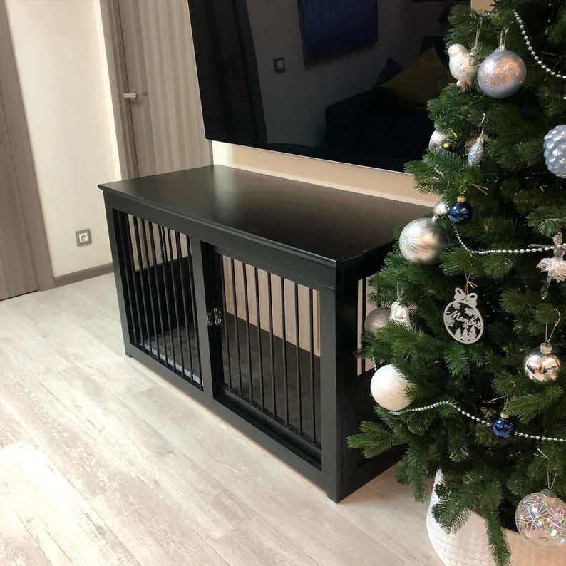 Handmade Black Dog Crate Furniture: Elegant Design, Comfortable and Safe Haven - Image 3
