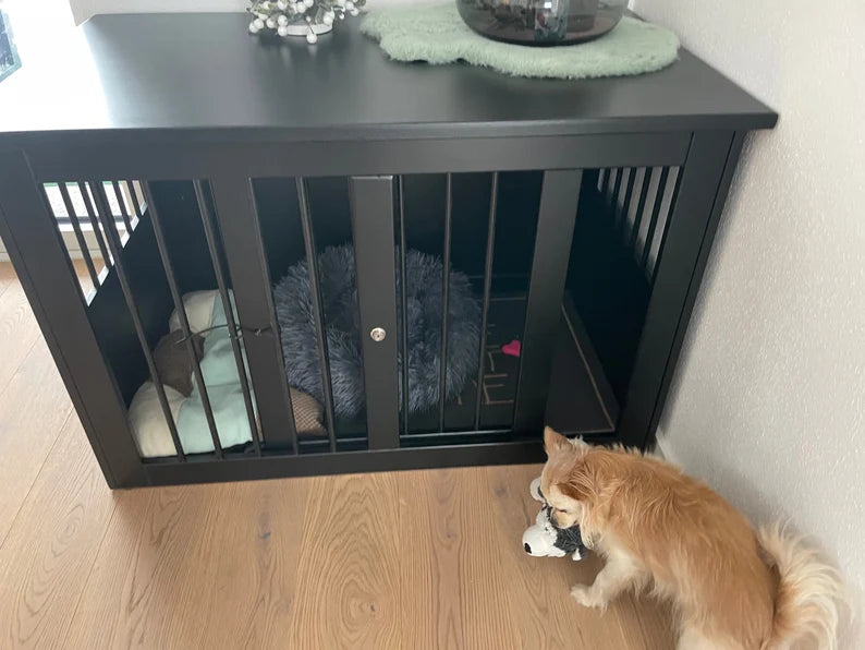 Handmade Black Dog Crate Furniture: Elegant Design, Comfortable and Safe Haven - Image 8
