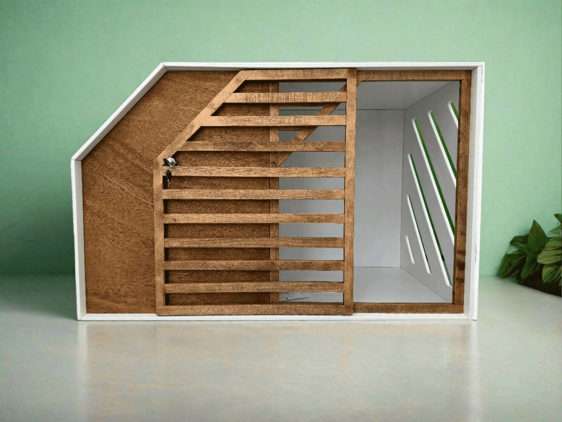 Handcrafted Personalized Dog Crate in Wooden Design - Image 6