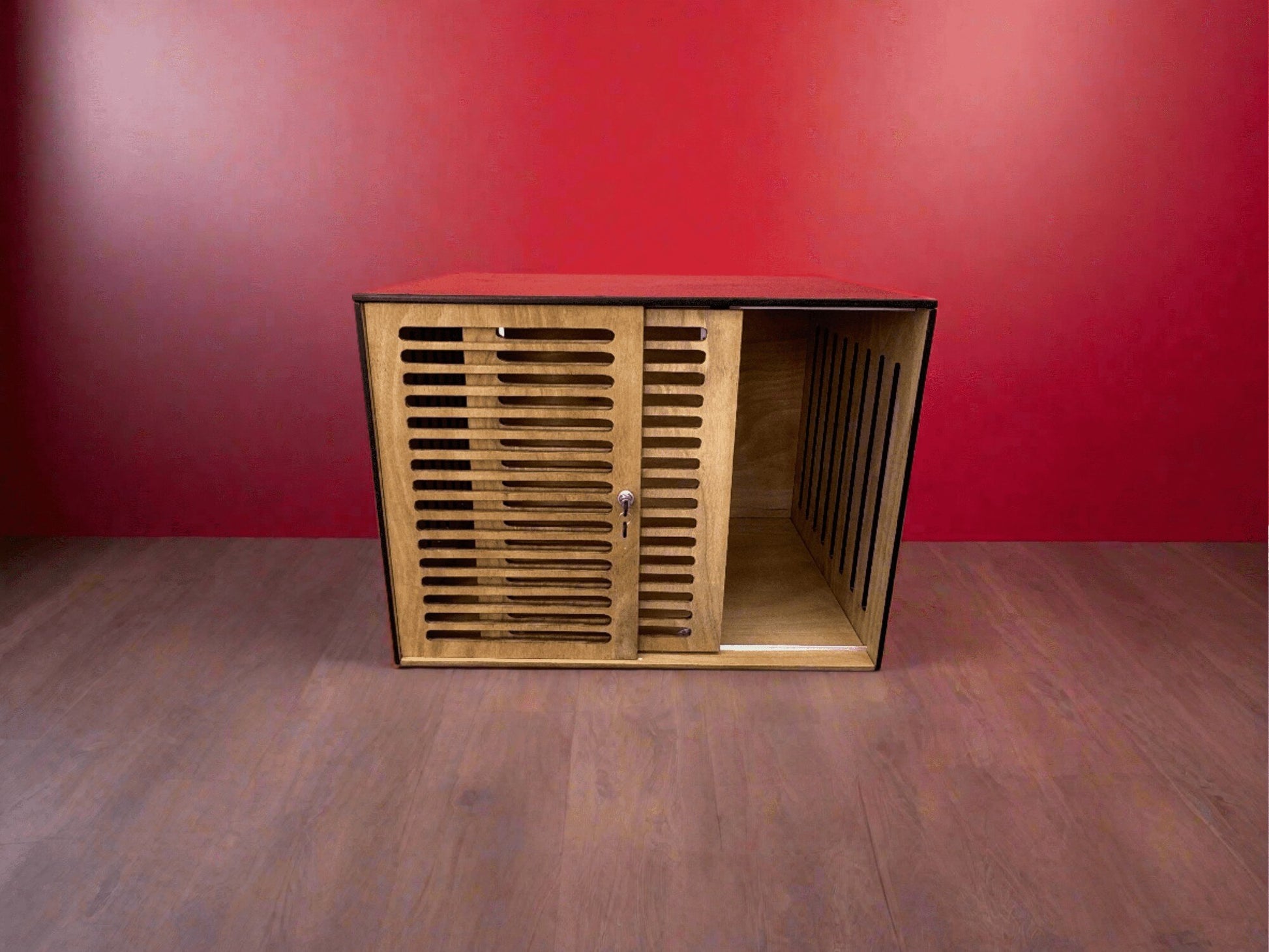 Cozy Home for Your Pup - Modern Black+Brown Dog Cage with Safe Sliding Door - Image 11