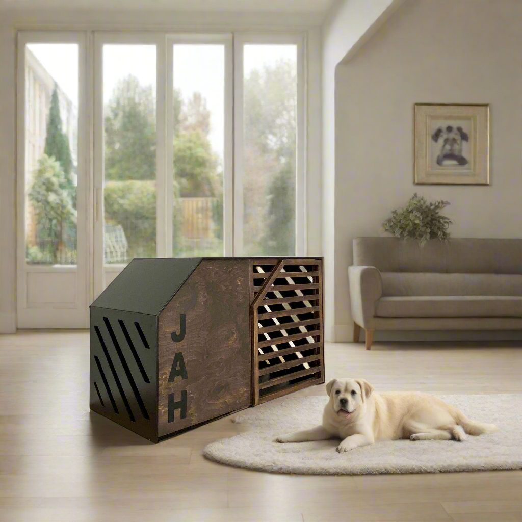 Handcrafted Personalized Dog Crate in Wooden Design - Image 17