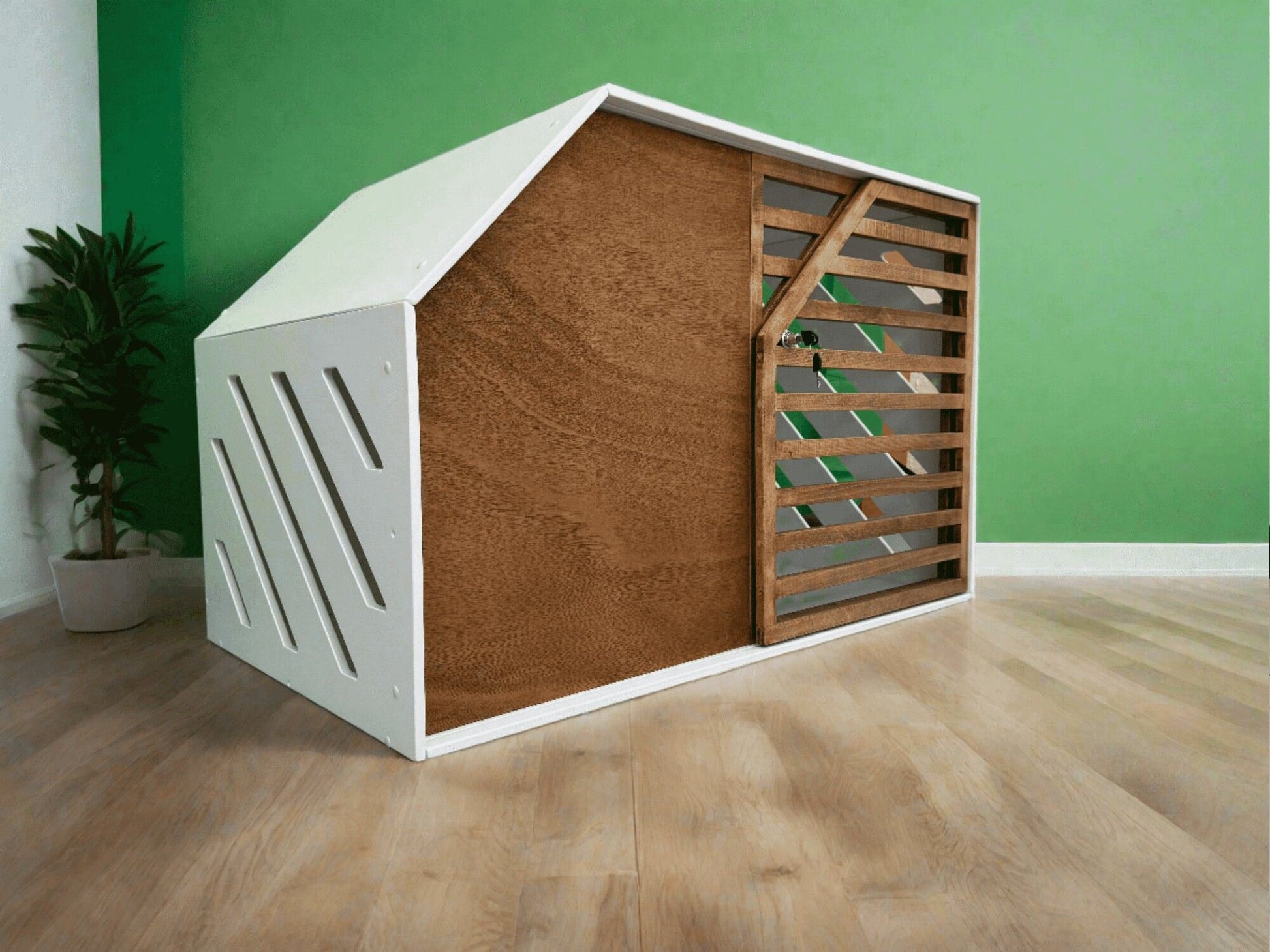 Handcrafted Personalized Dog Crate in Wooden Design - Image 5
