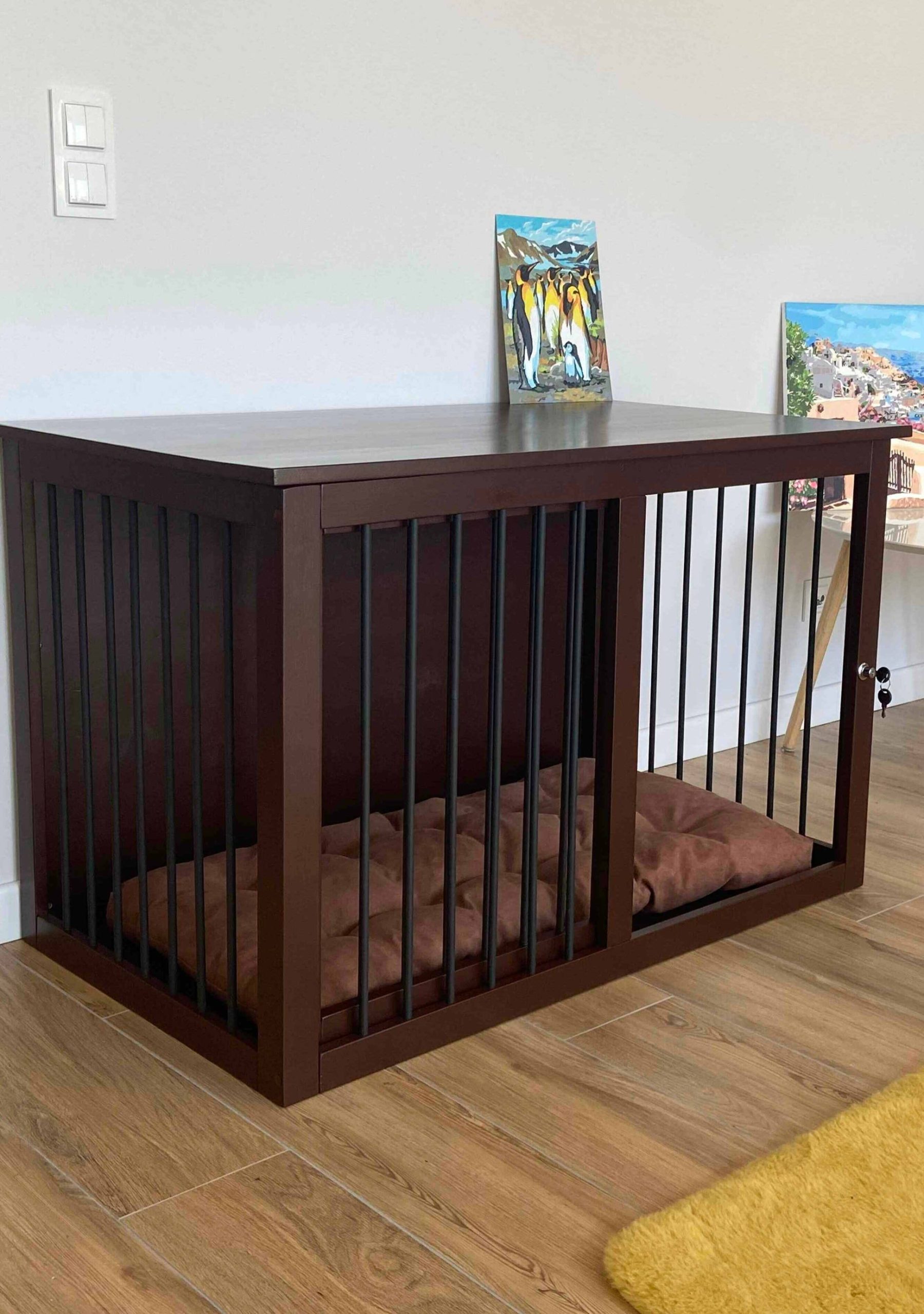 Modern dog crate furniture Moxie Brown+Black - Image 3