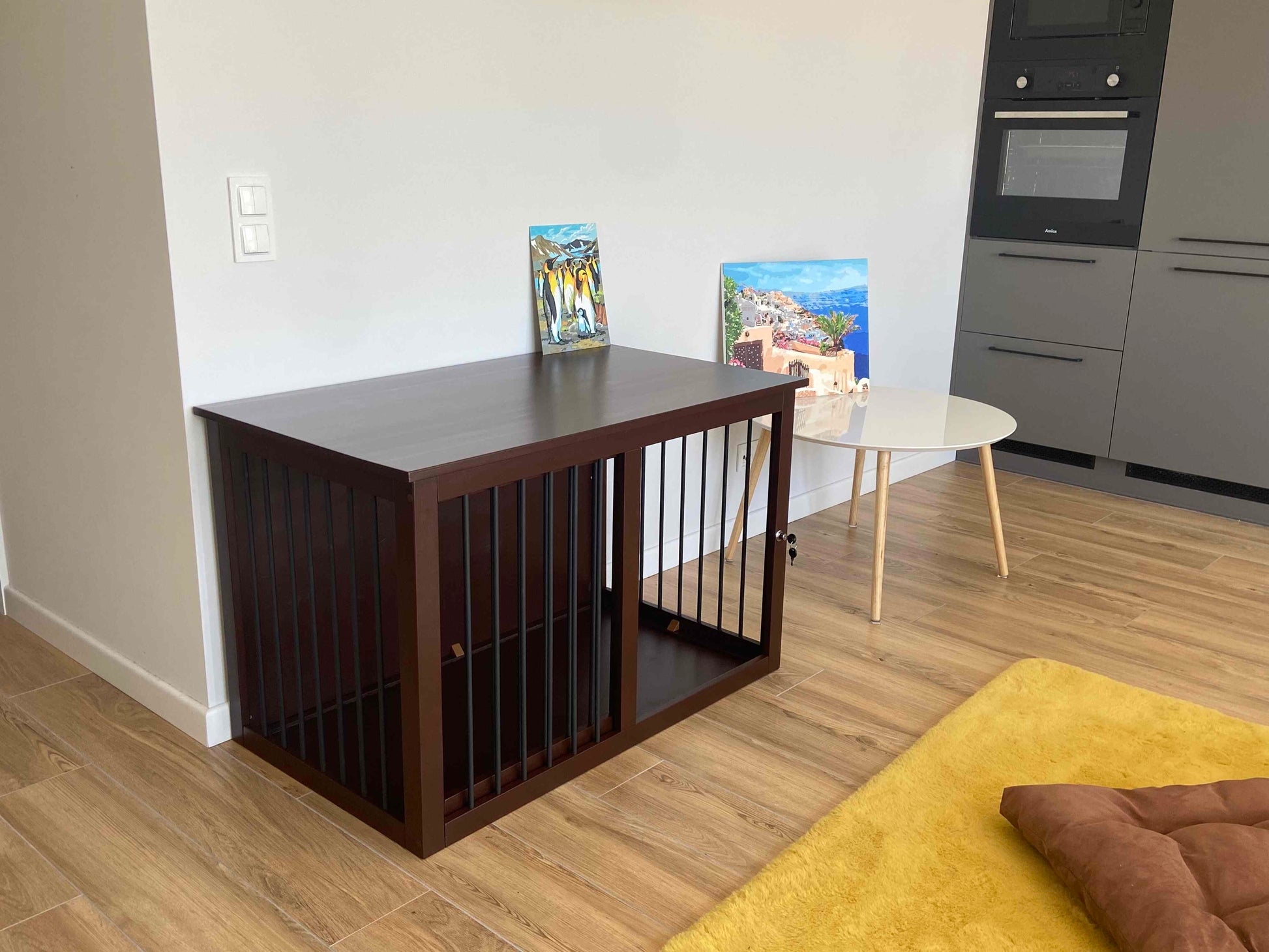 Modern dog crate furniture Moxie Brown+Black - Image 9