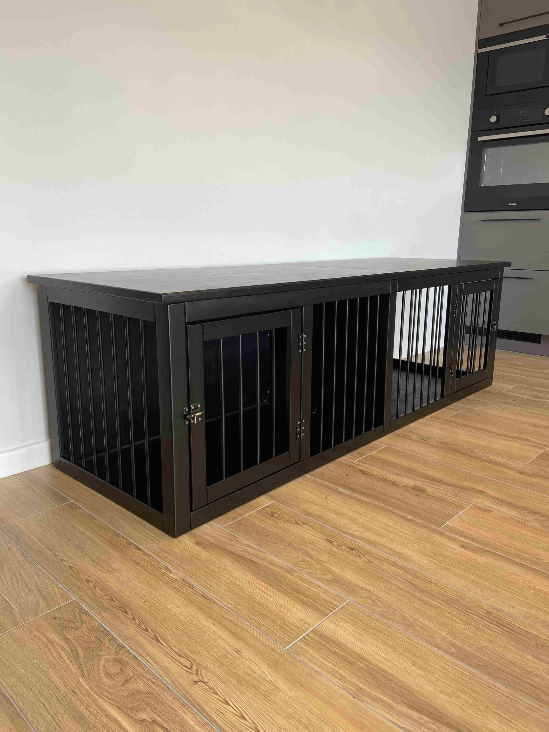 Stylish Dual Dog Kennel - Durable Wood Crate for Two Pets - Image 7