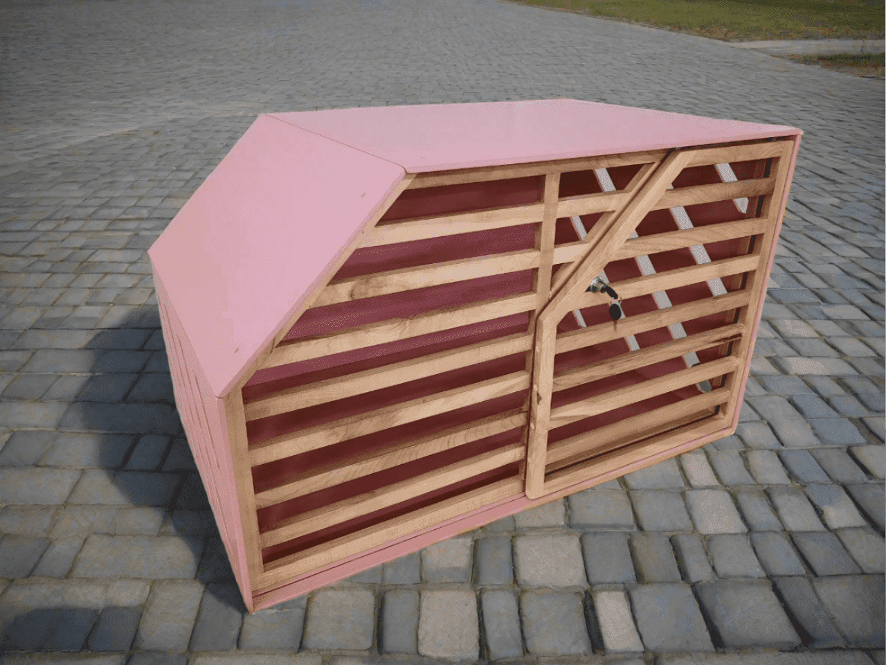 Handcrafted Pink Dog House for a Comfortable and Charming Pet Haven - Image 4