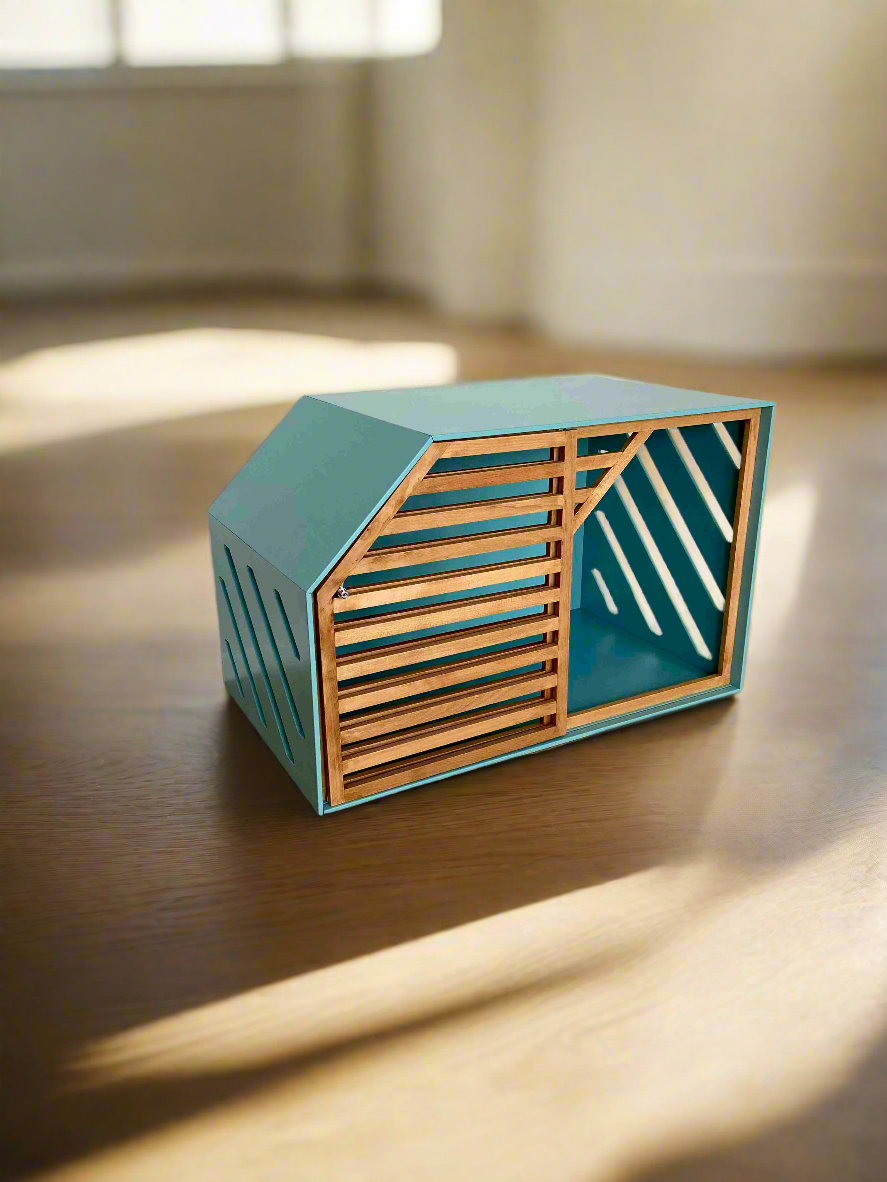 Turquoise Wood Dog House - Secure and Cozy Shelter for your Pet - Image 17