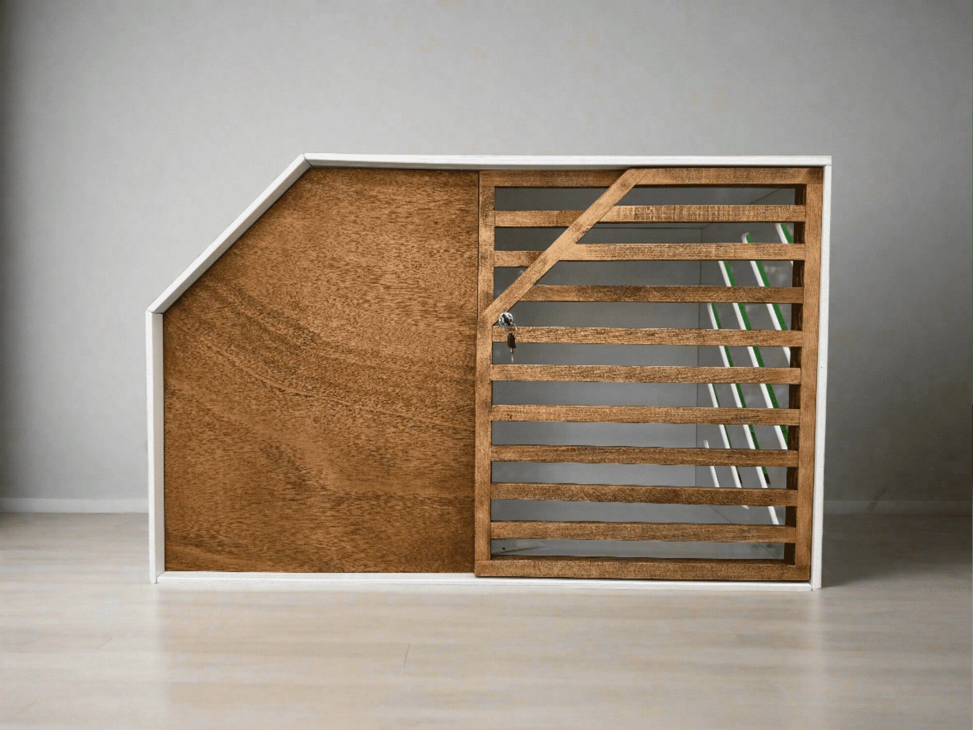 Handcrafted Personalized Dog Crate in Wooden Design - Image 8
