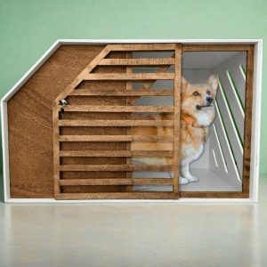 Handcrafted Personalized Dog Crate in Wooden Design