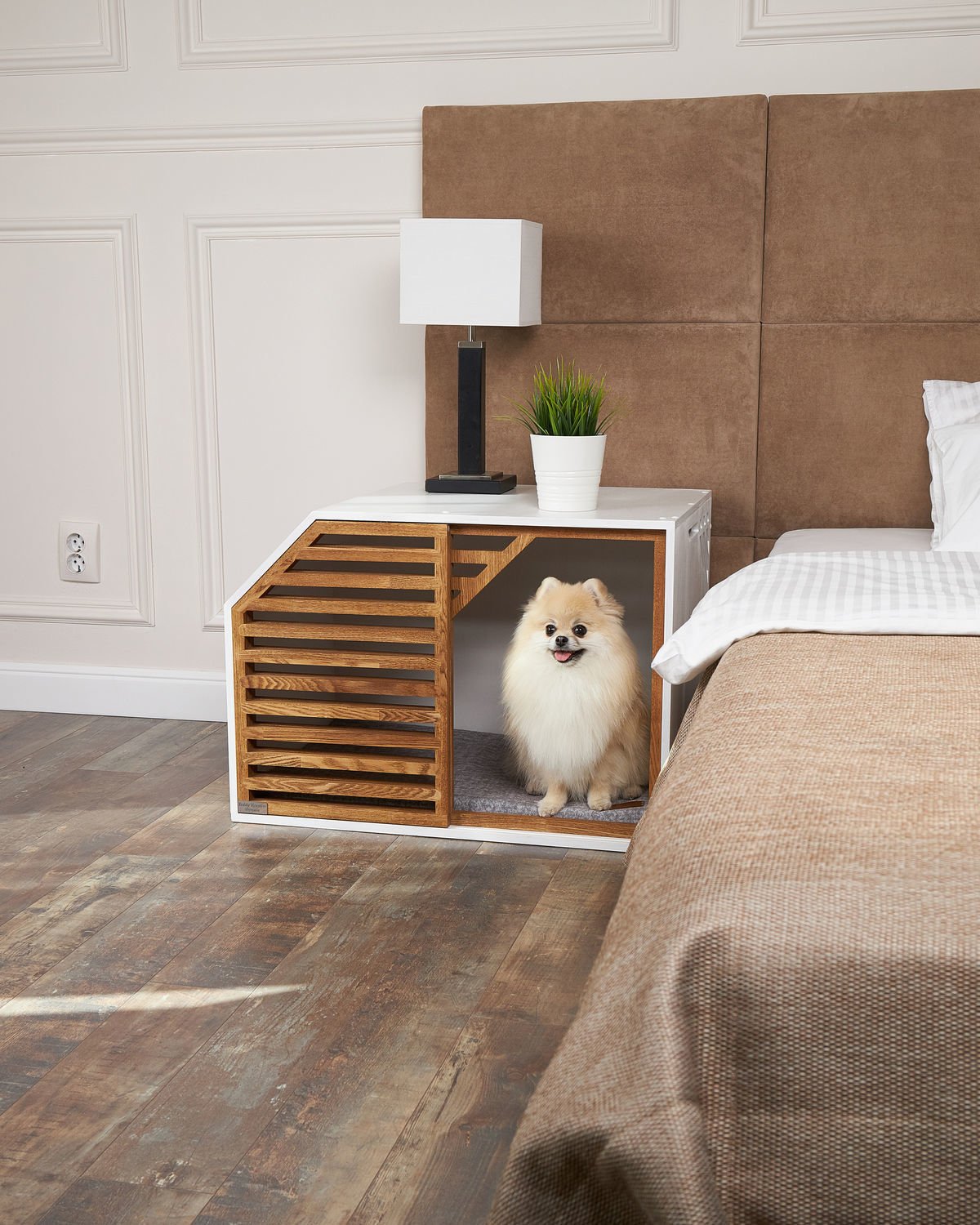 White Safe Haven for Dogs - Cozy Wooden Dog House - Image 2