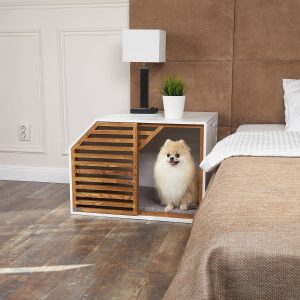 White Safe Haven for Dogs - Cozy Wooden Dog House